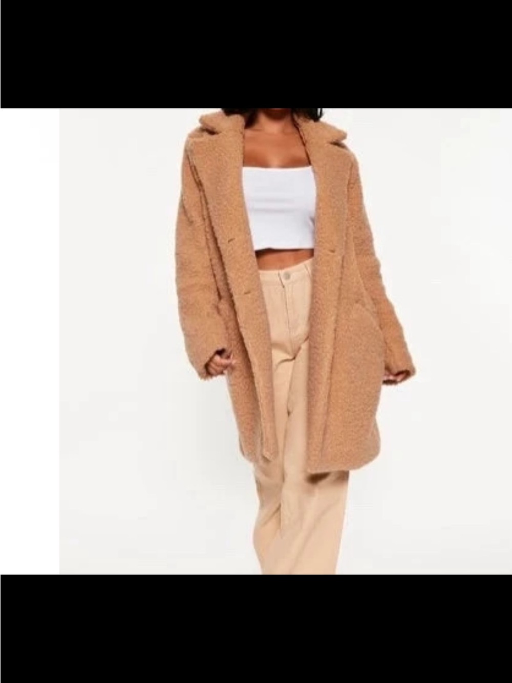 Fashion Nova Camel Teddy Coat